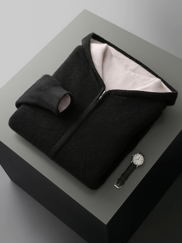 England Style Hooded Wool Jacket