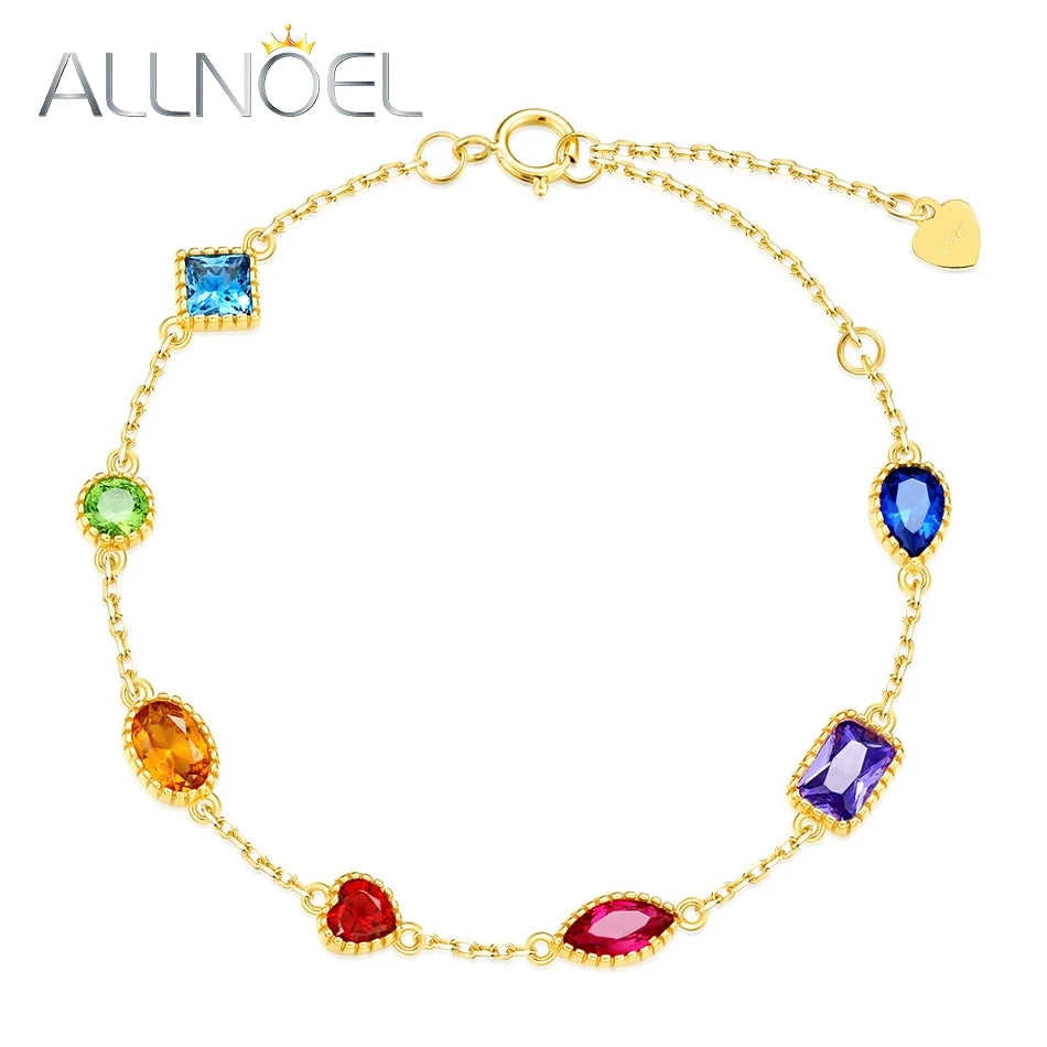 Rainbow Zircon 925 Sterling Silver Bracelet