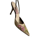 KNCOKAR Embroidered Pointed Toe Thin High Heel Pumps