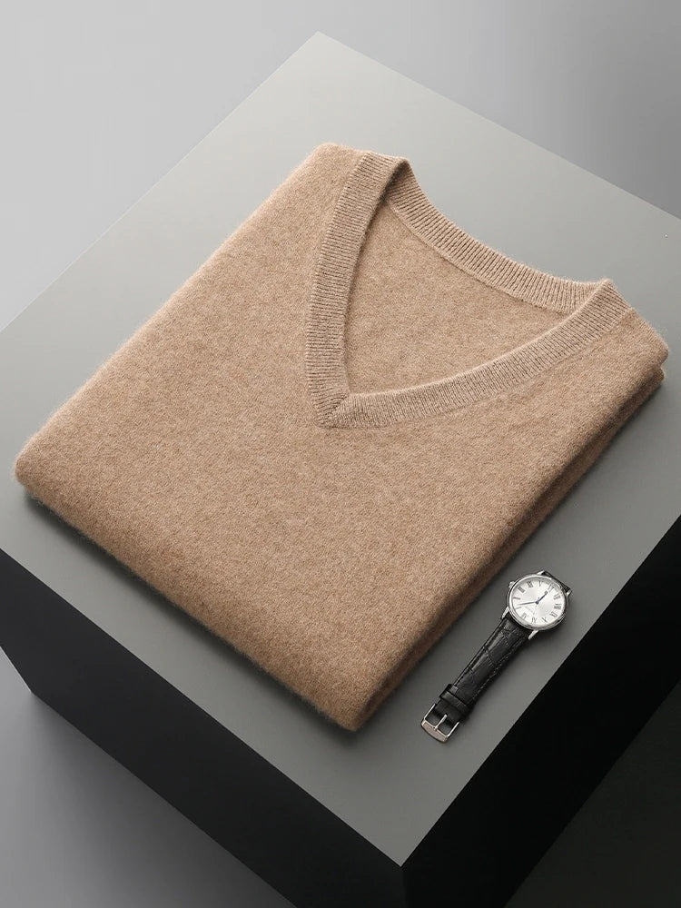 Men's V-Neck Knitted Merino Vest