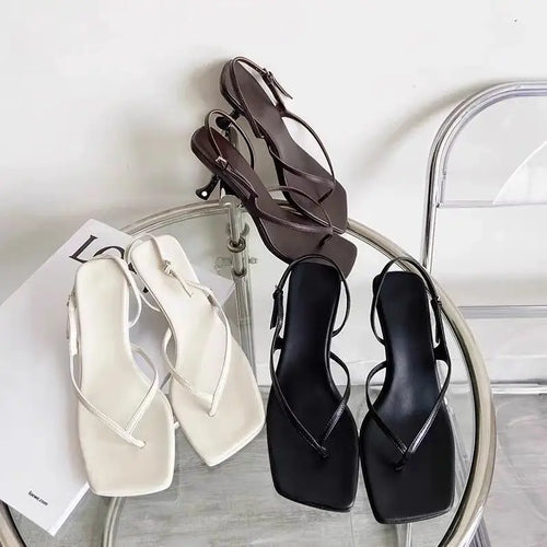 2026 Summer Leather Stiletto Sandals with Comfort Sole
