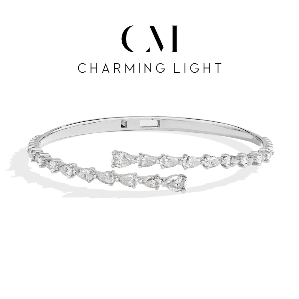 Original Moissanite Adjustable Silver Bracelet