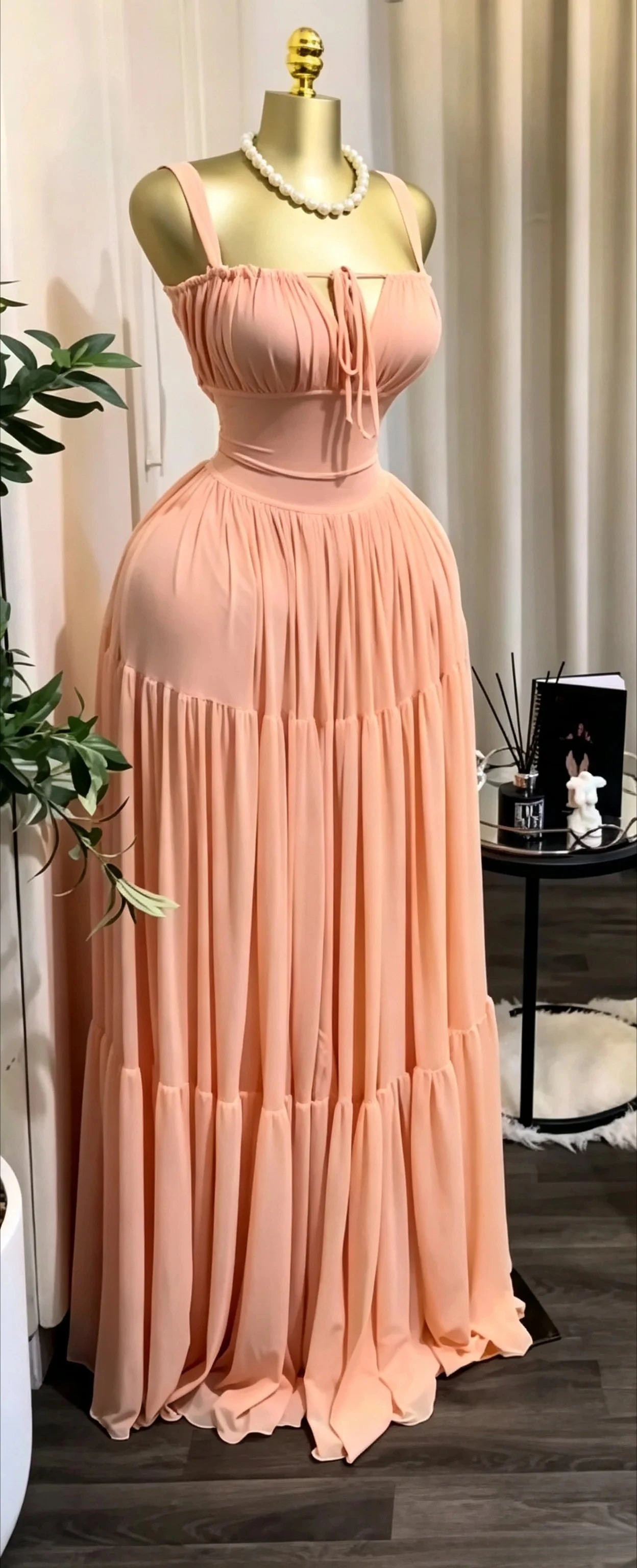 Sculpted Halter Maxi Dress