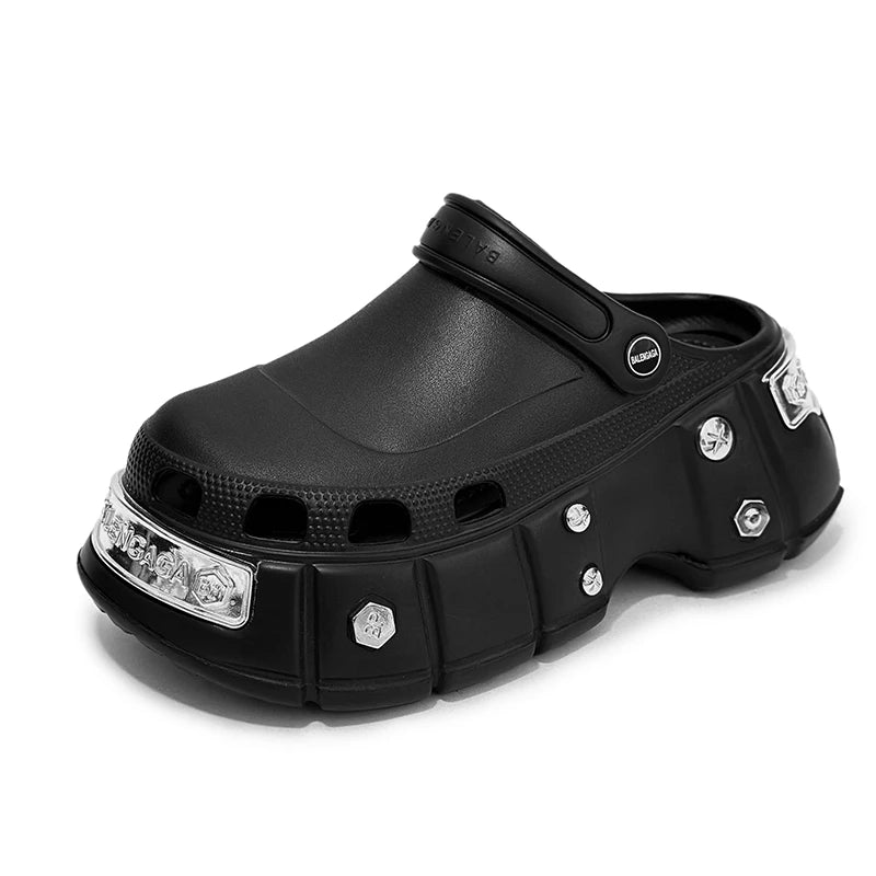Fashion Crown Rivet Platform Sandals