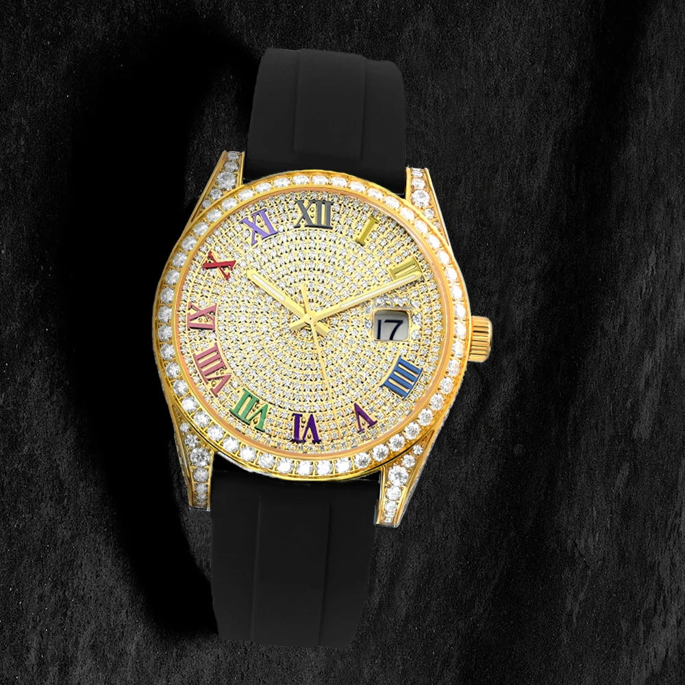 Luxury Iced Out VVS Moissanite Mechanical Watch