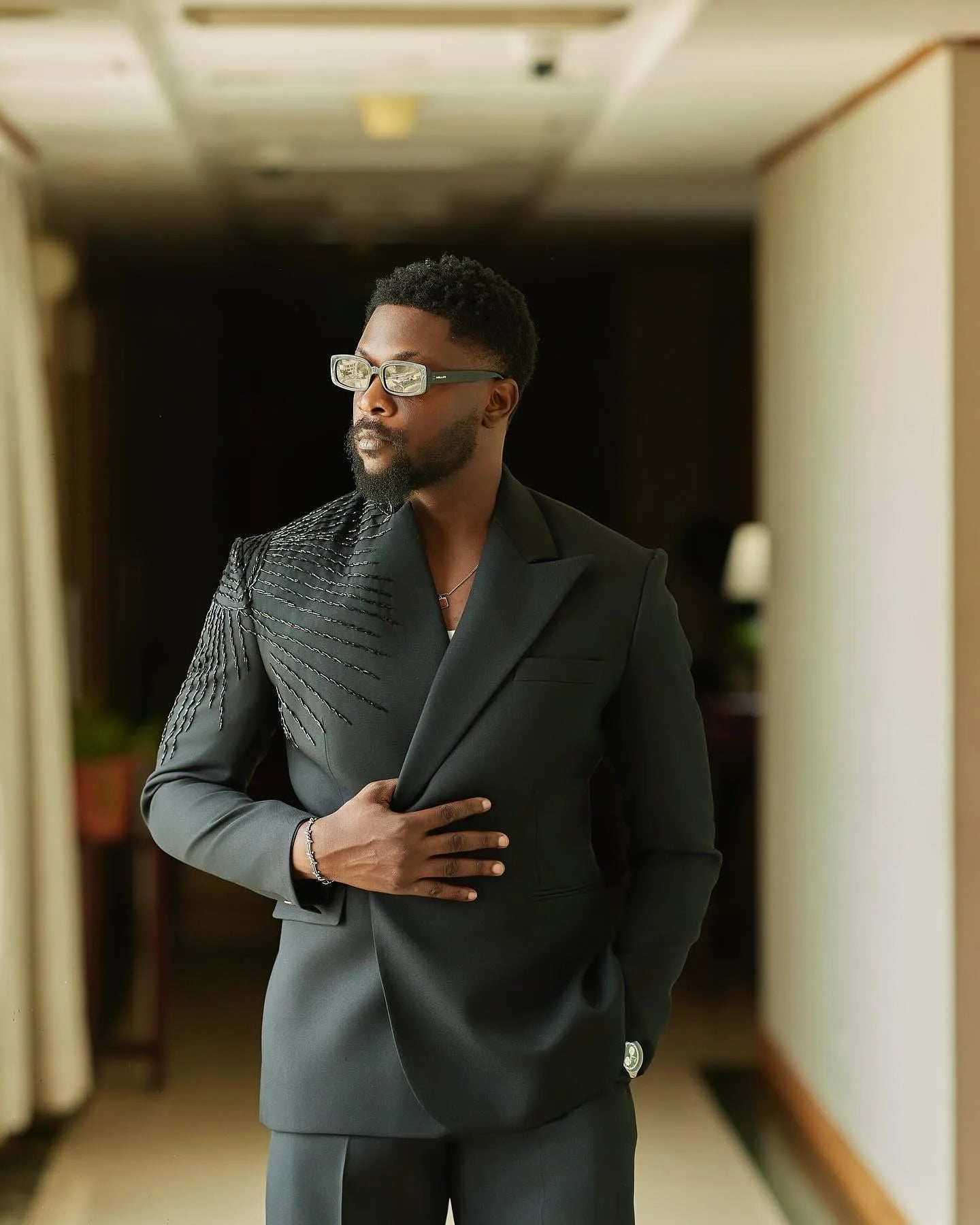 Luxury Men’s Beaded Wedding Suit – Custom Fit