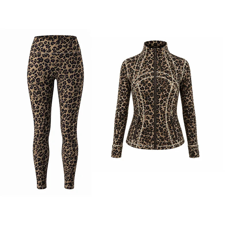 Slim Fit Leopard Print Zipper Top