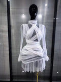 Mesh See-Through Bodycon Mini Dress