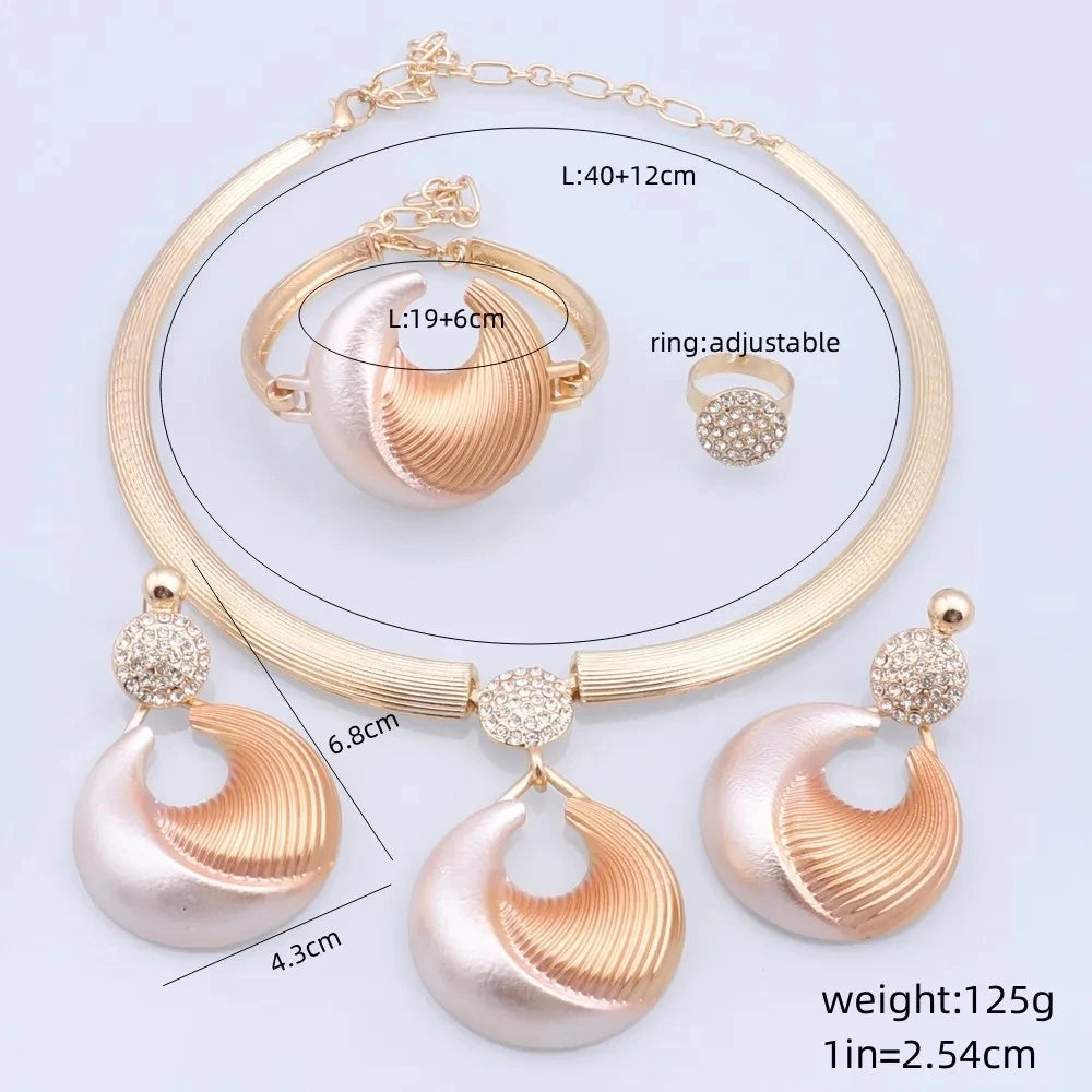 Luxury 18K Gold Plated Bridal Jewelry Set