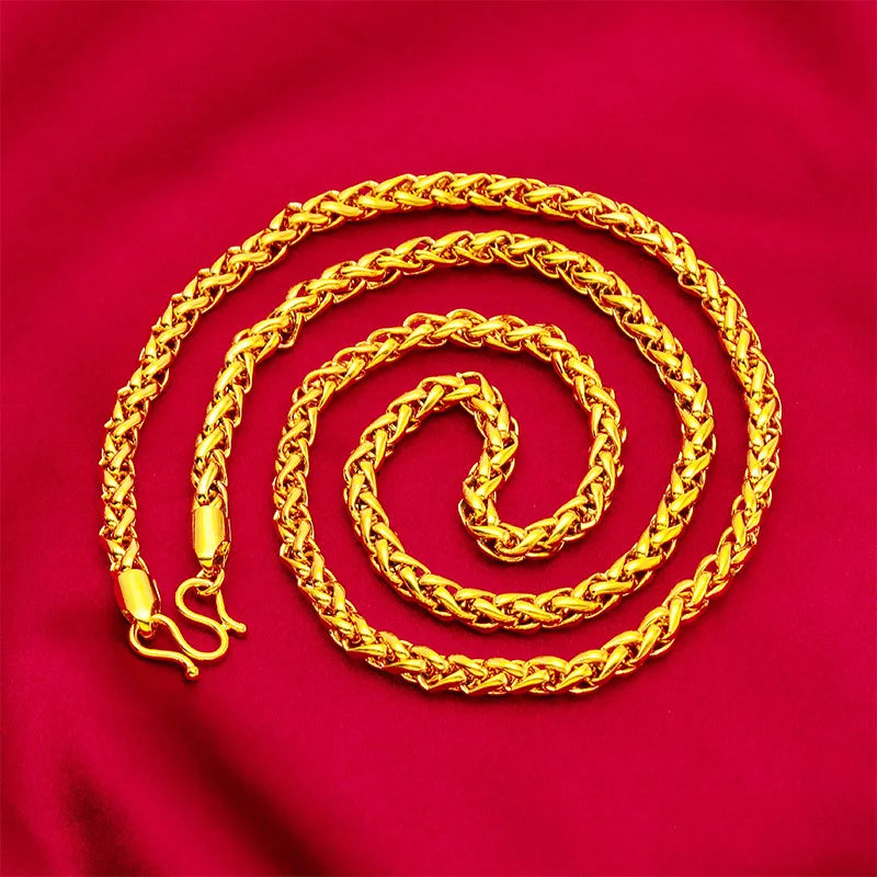 Hammered 24K Gold Rope Chain