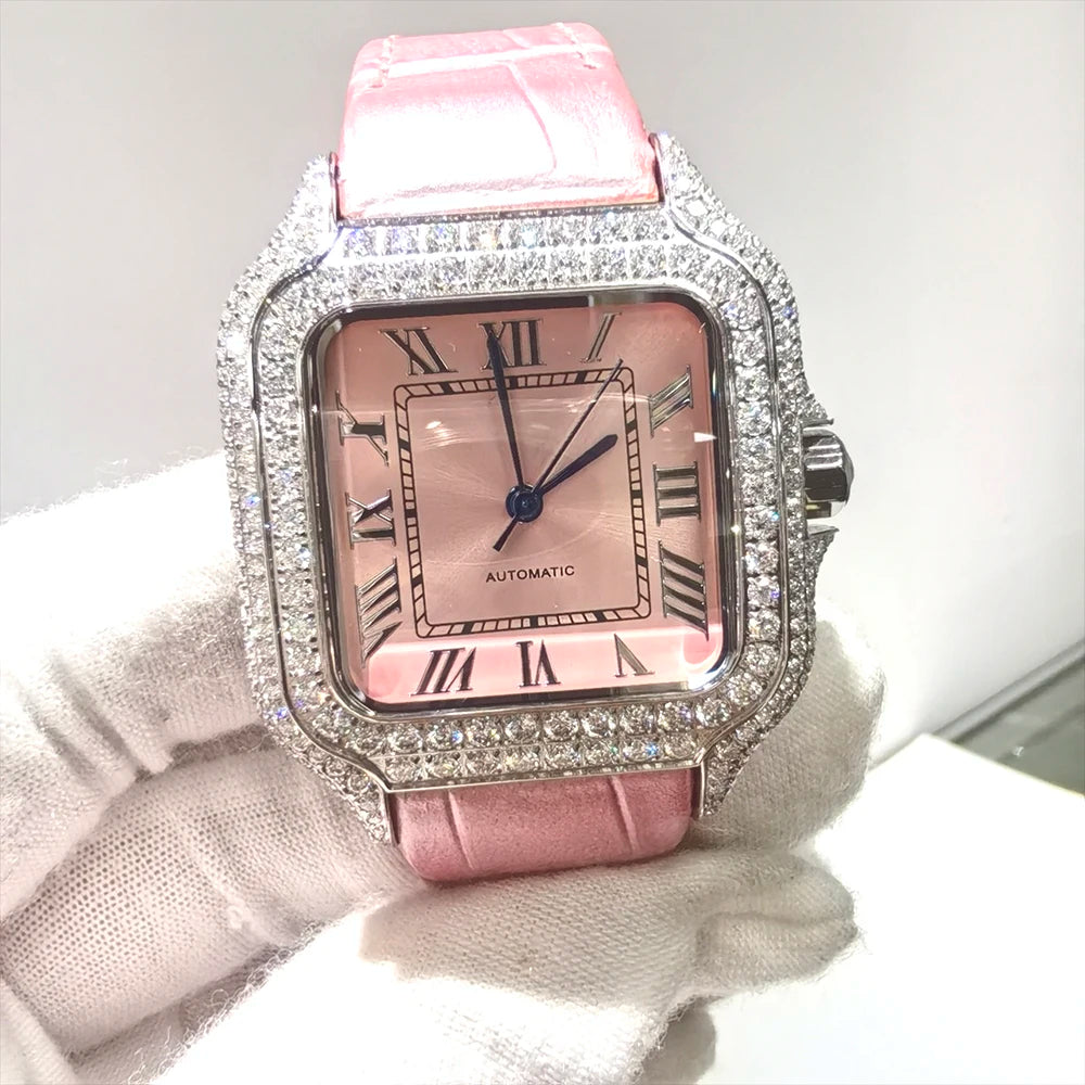Luxury Moissanite Stainless Steel Women Watch