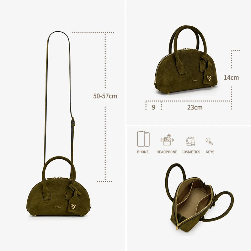 Premium Velvet Shine Leather Bowling Bag