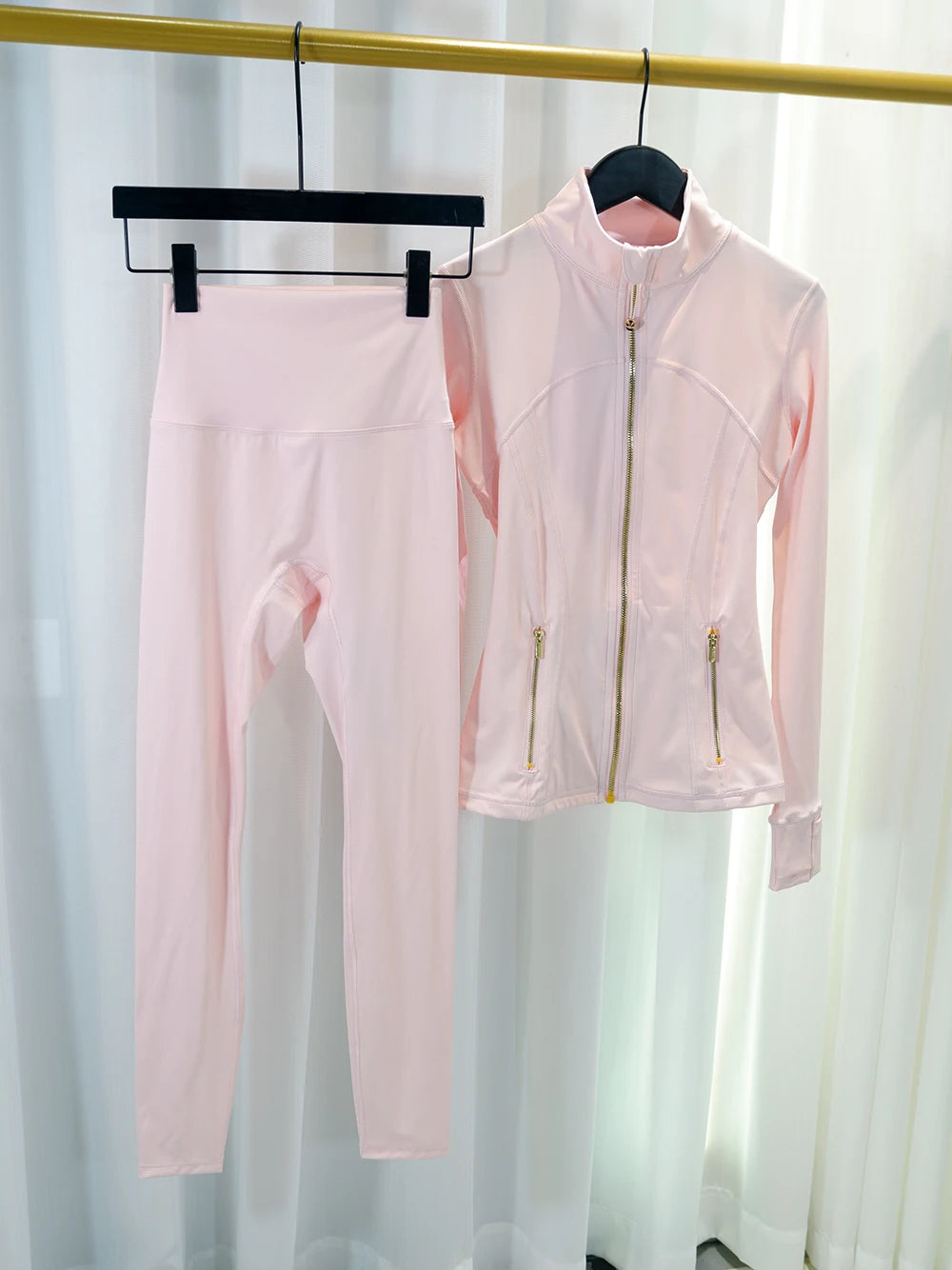 Gold Zipper Tracksuit & Yoga Set