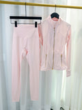 Gold Zipper Tracksuit & Yoga Set