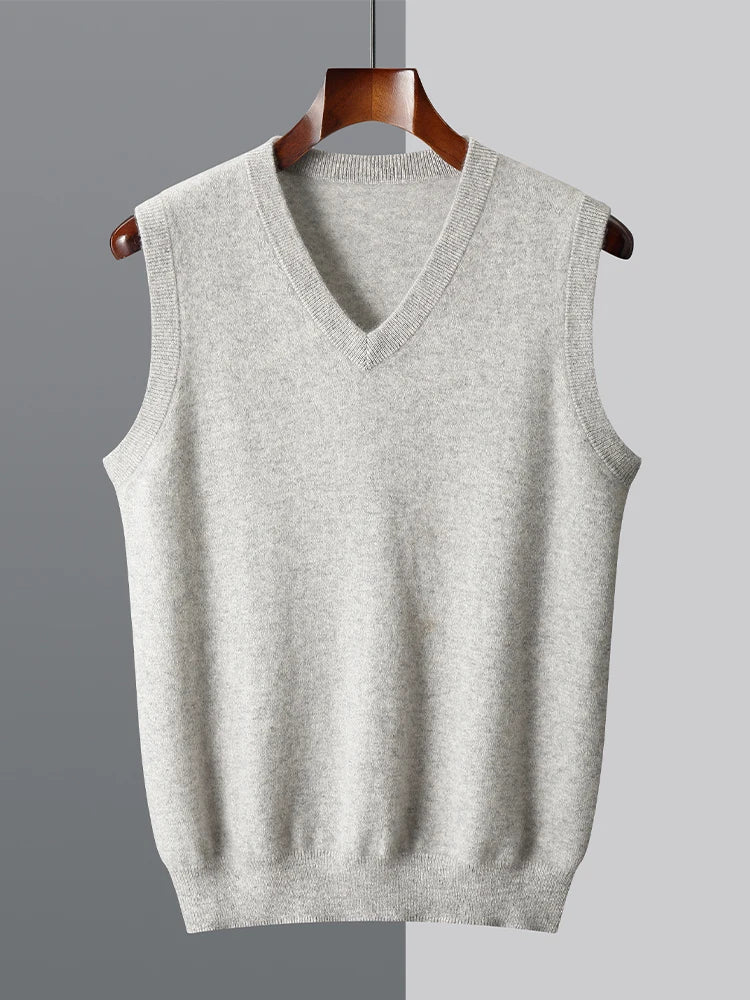 Men's V-Neck Knitted Merino Vest