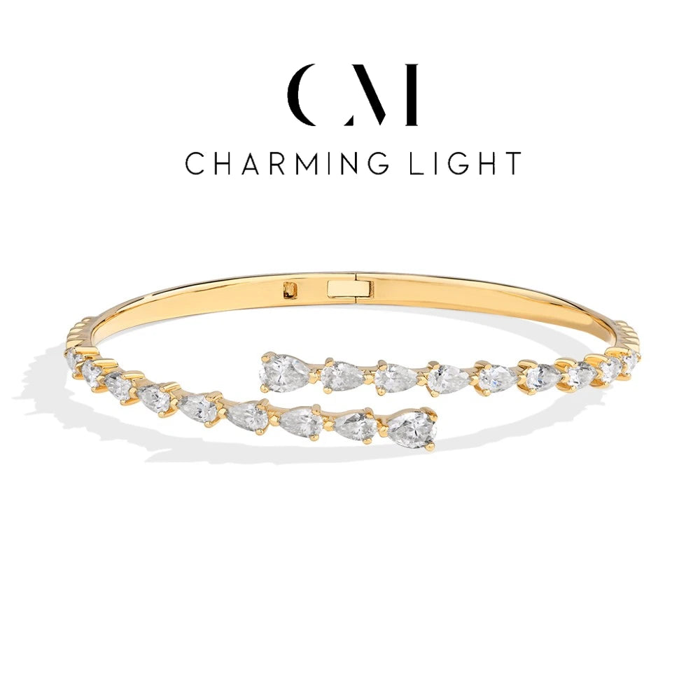 Original Moissanite Adjustable Silver Bracelet