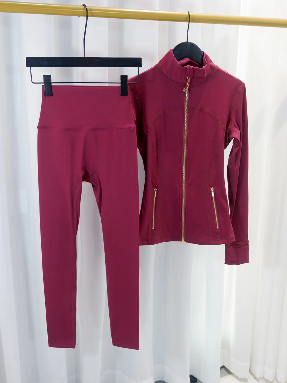 Gold Zipper Tracksuit & Yoga Set
