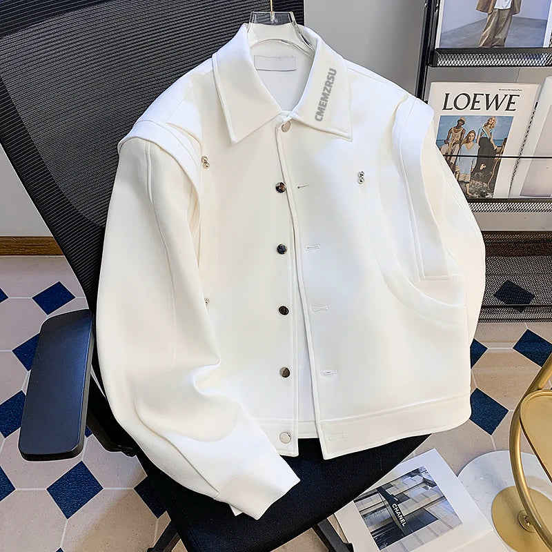 White Deconstructed Scimitar Sleeve Jacket