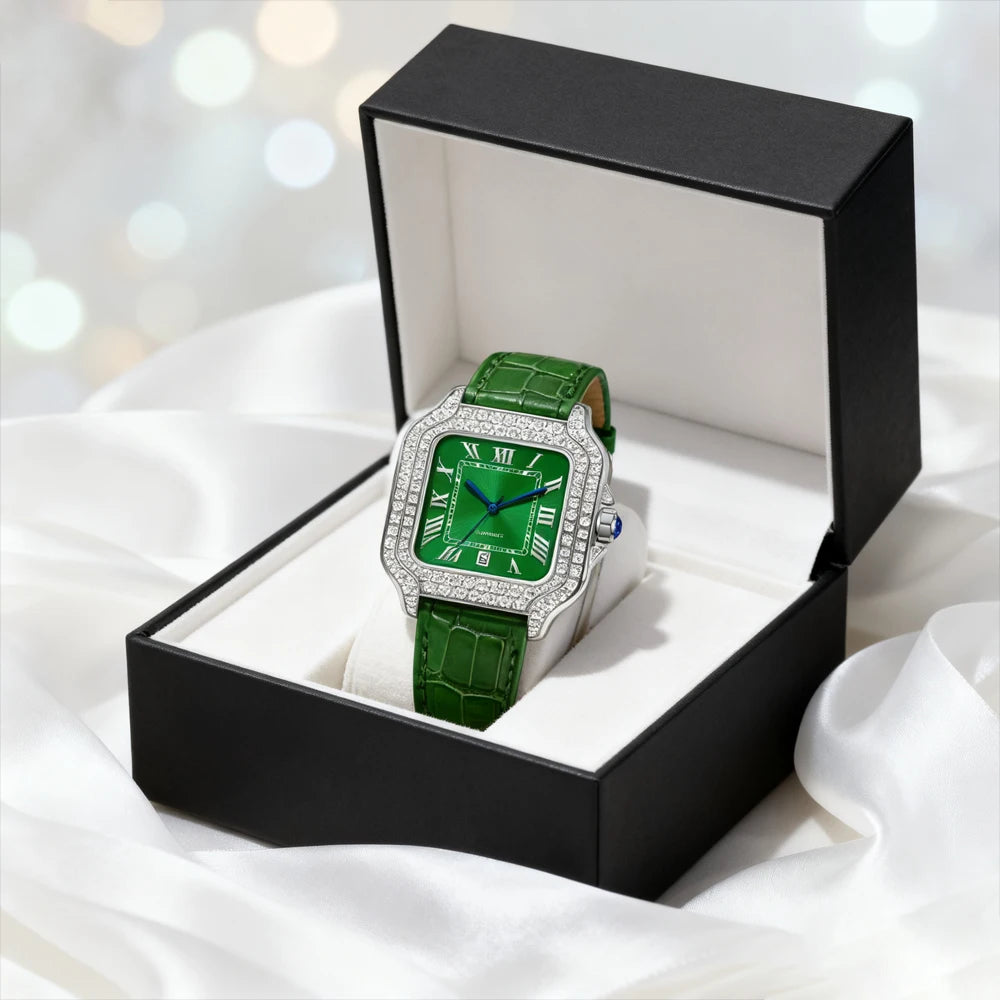 SEAKOSS 40mm Luxury Iced Out Moissanite Watch