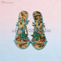 Green Crystal Starfish T-Strap Stilettos