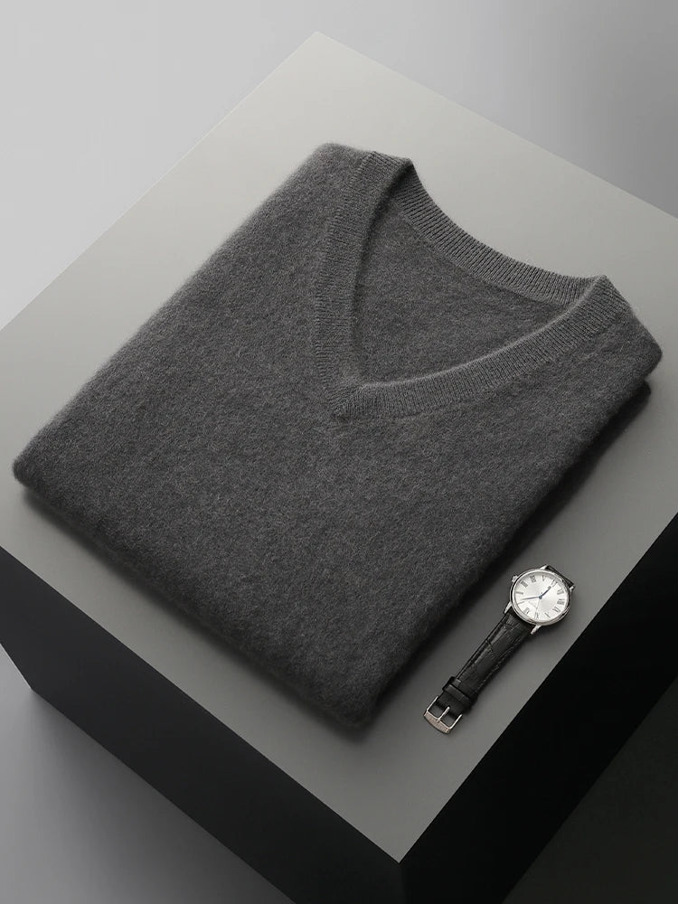 Men's V-Neck Knitted Merino Vest