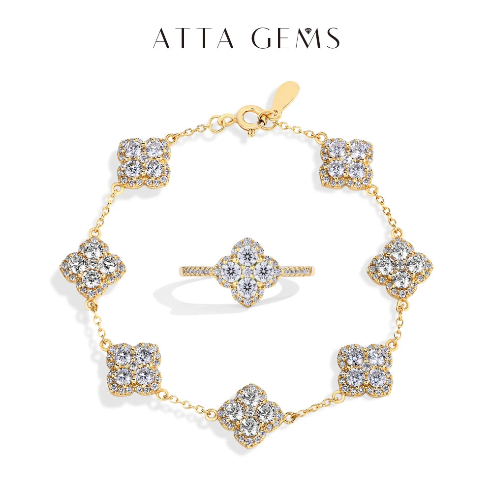 Attagems Moissanite Silver Jewelry Set