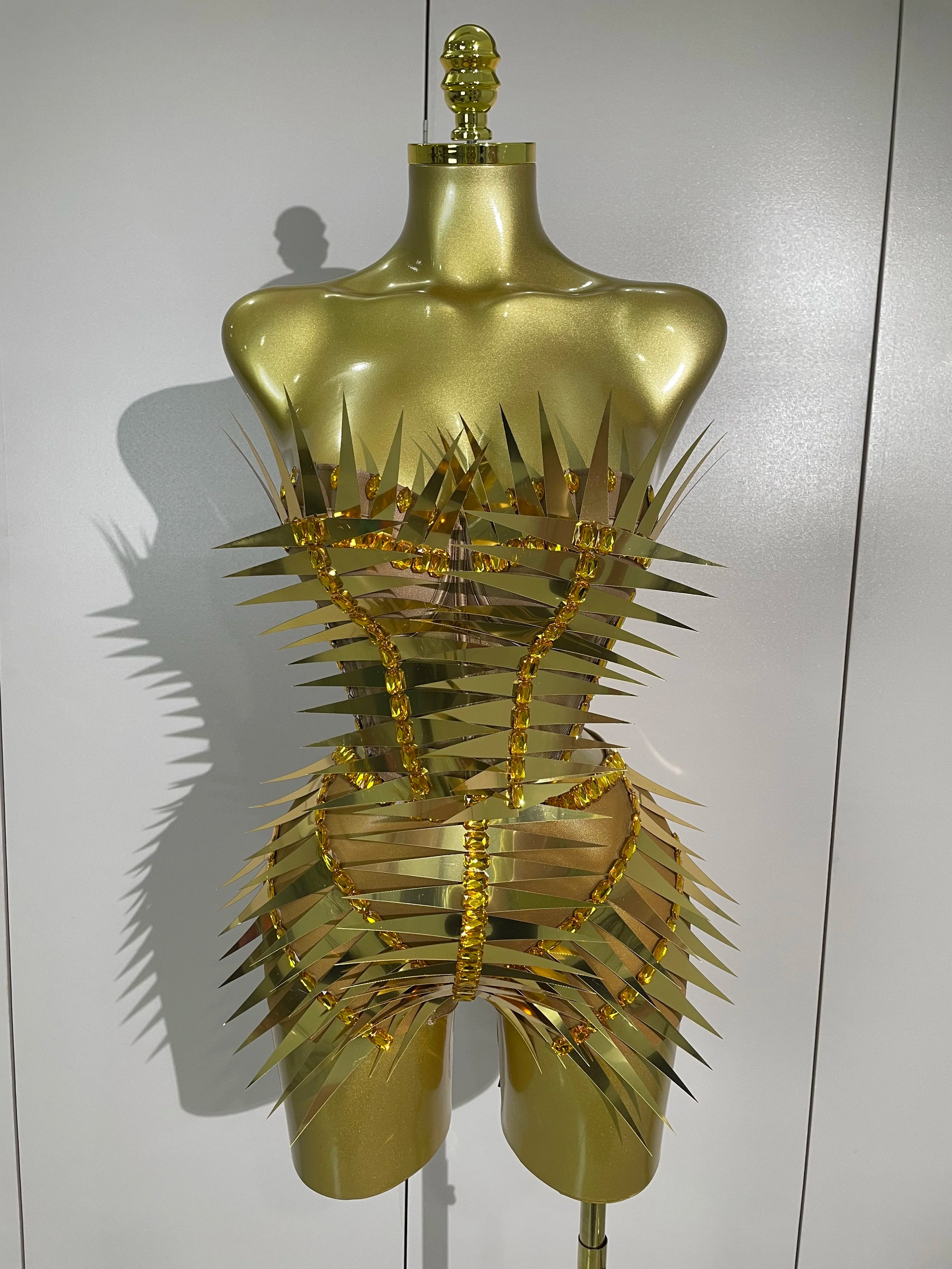 Luxury Gold Sequins Two-Piece Set