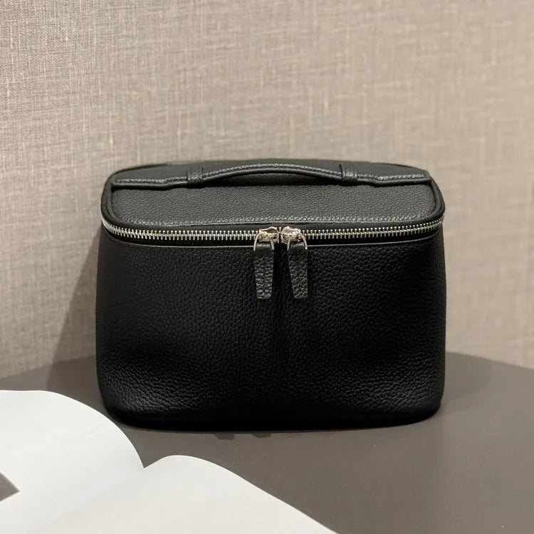 Portable Square Leather Vanity Bag