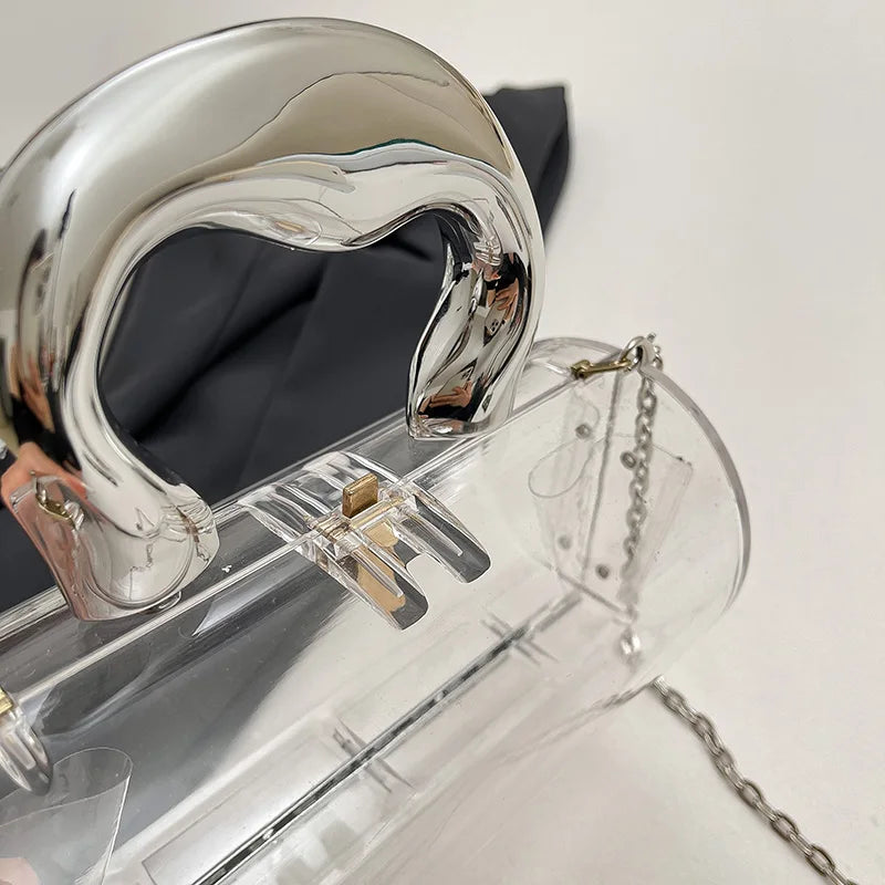Designer Cylinder Crossbody Clutch