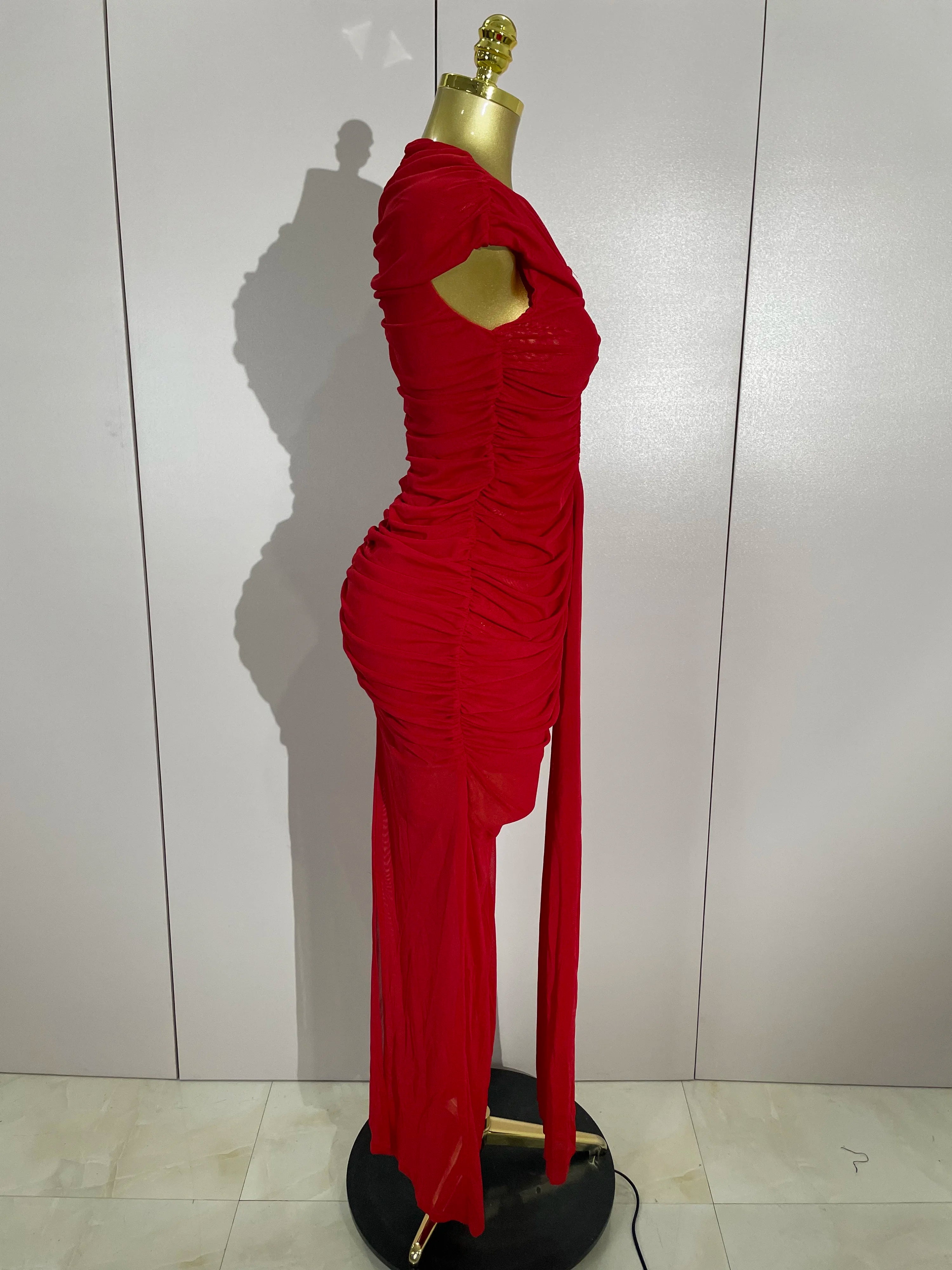 Sleeveless O-Neck Hollow-Out Mesh Bodycon Maxi Dress
