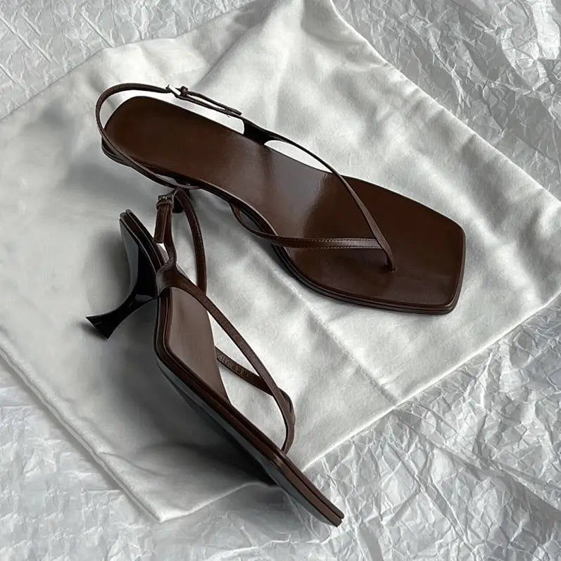2026 Summer Leather Stiletto Sandals with Comfort Sole