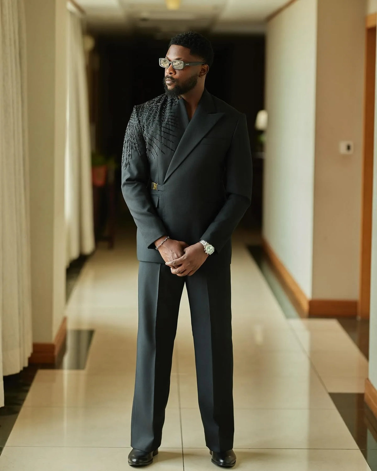 Luxury Men’s Beaded Wedding Suit – Custom Fit