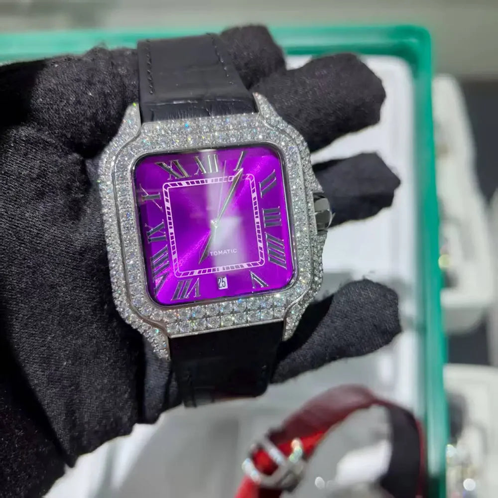 Full Iced Out VVS Moissanite Mechanical Watch
