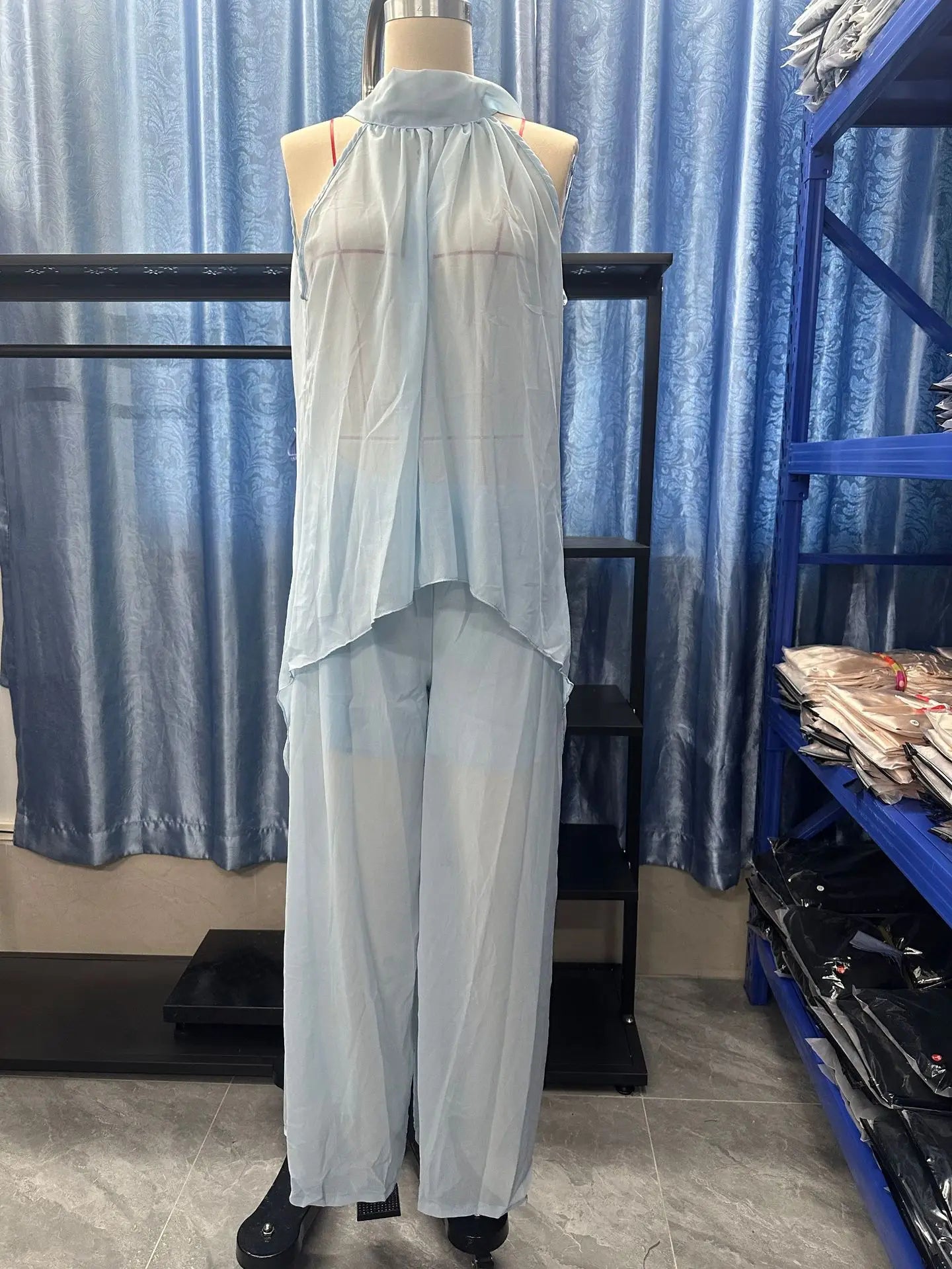 Irregular Sleeveless Top & Pants Set