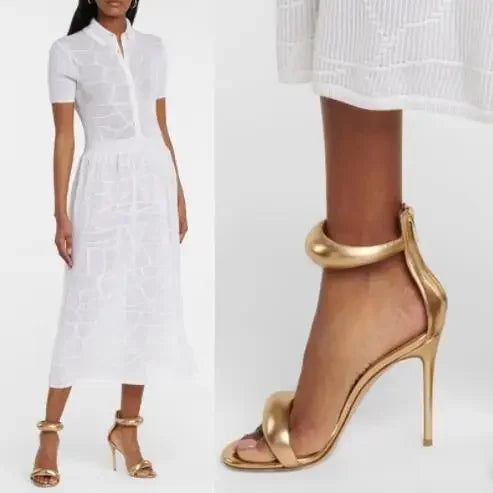 Women's Gold Stiletto Luxury Wedding Pumps