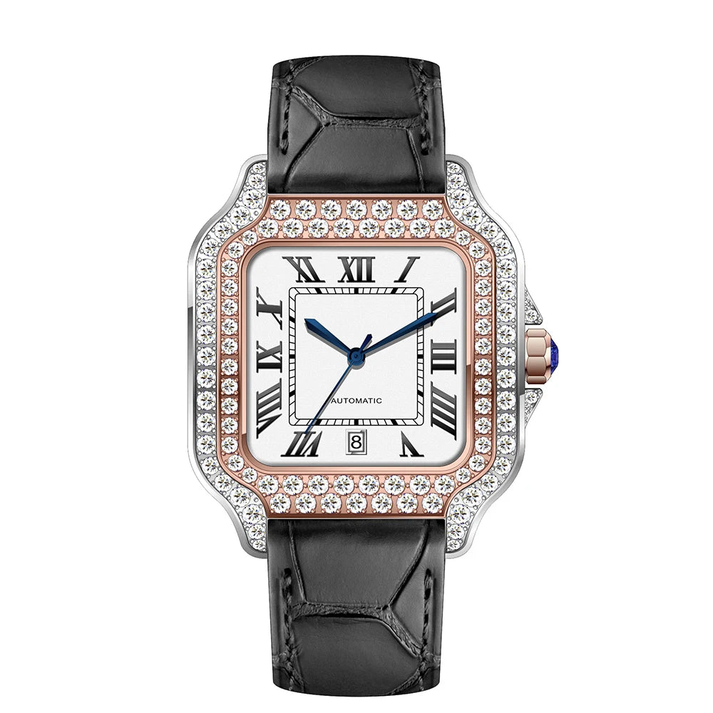 SEAKOSS 40mm Luxury Iced Out Moissanite Watch