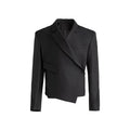Mauroicardi Fitted Asymmetrical Black Blazer