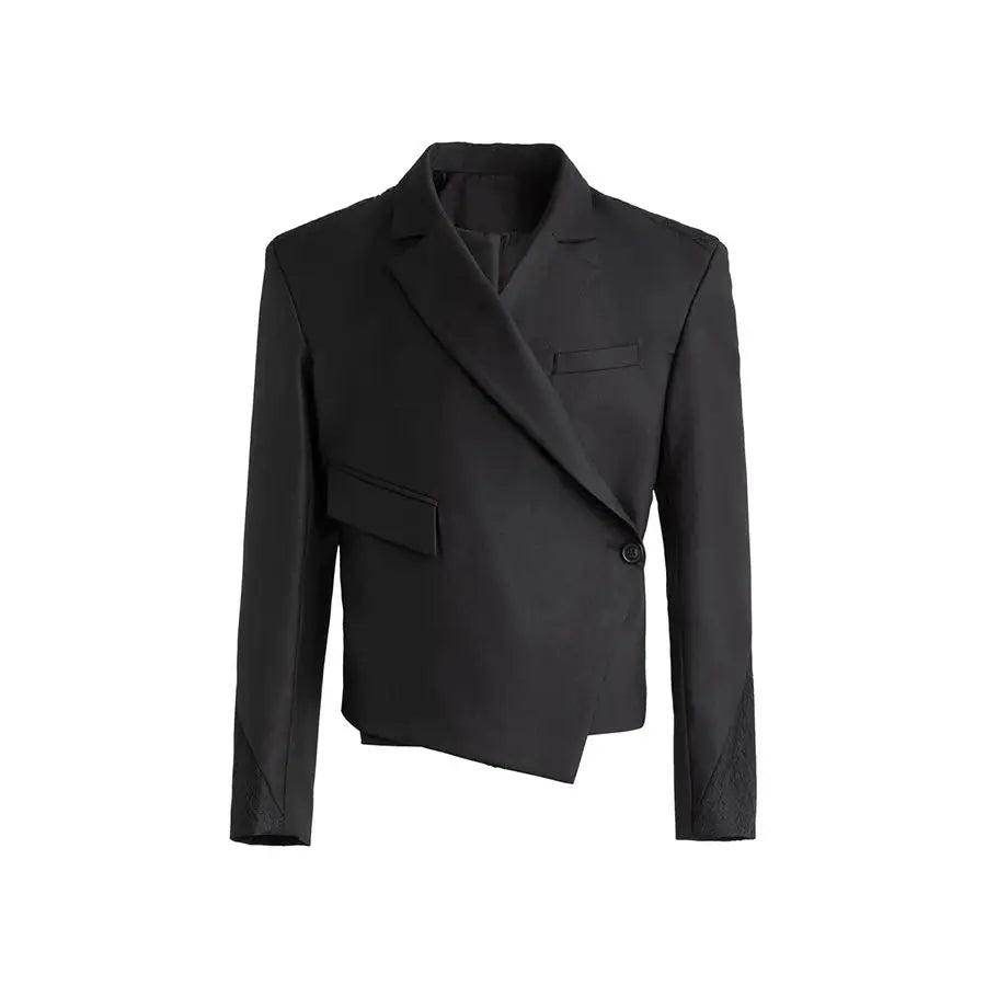 Mauroicardi Fitted Asymmetrical Black Blazer