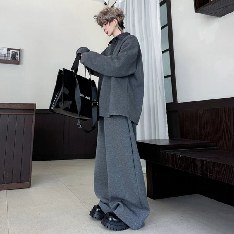 IEFB Contrast Color Fake Two-Piece Suit