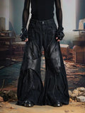 Double-Layered Wide-Leg Jeans Sweatpants