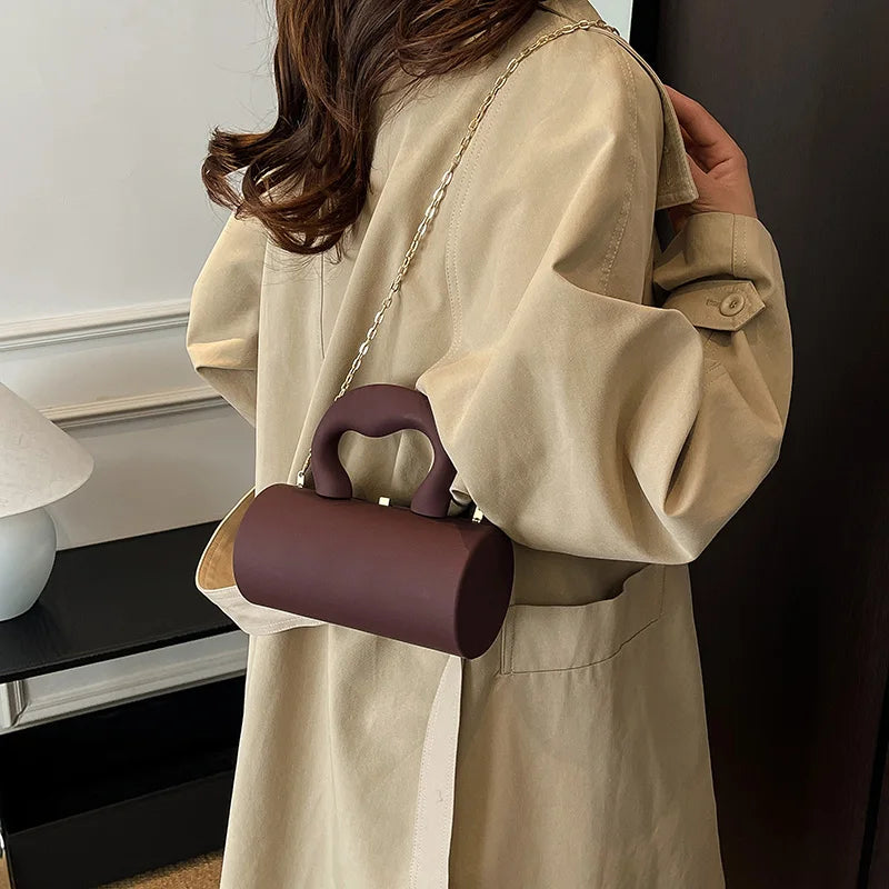 Designer Cylinder Crossbody Clutch