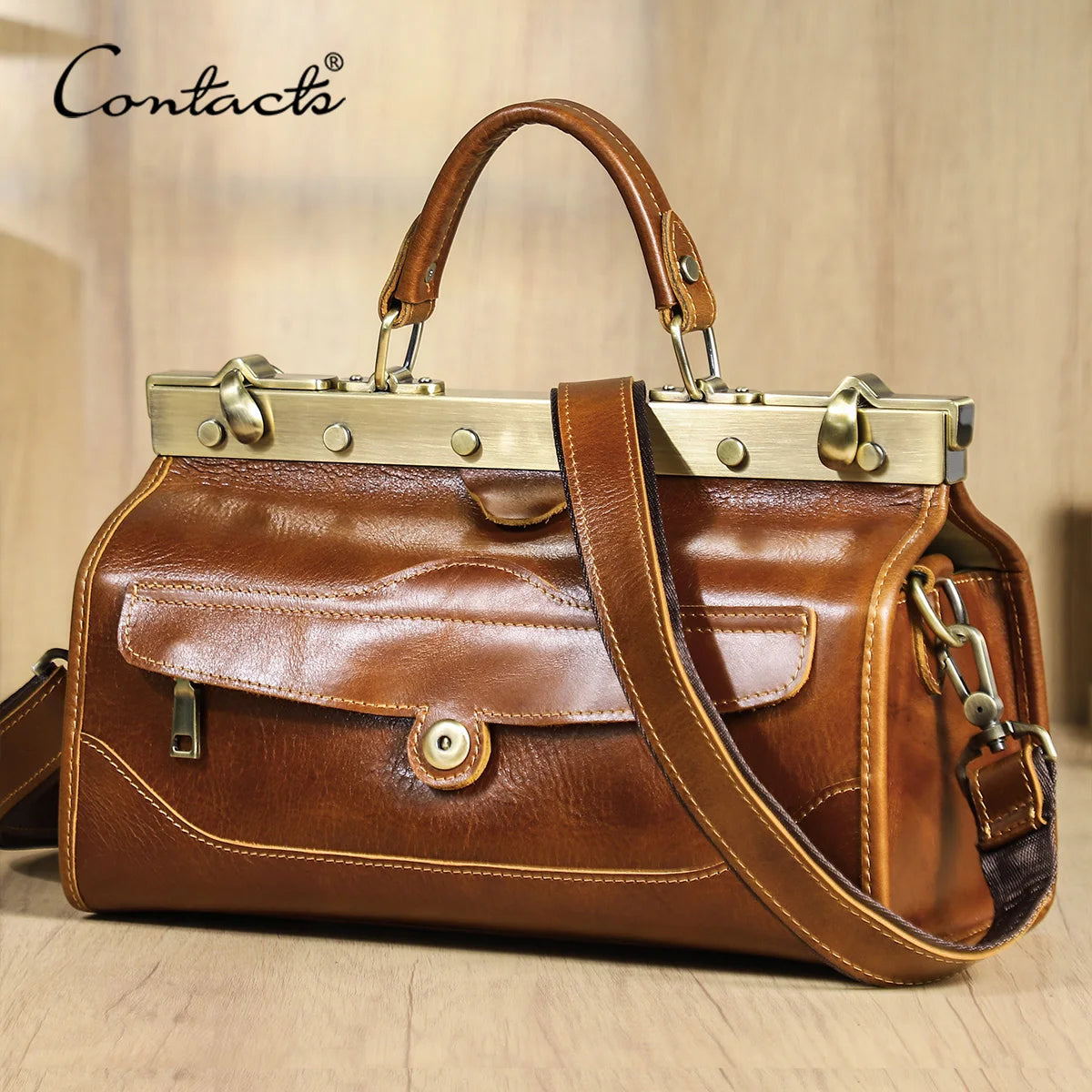 Contact's Genuine Leather Top Handle Tote Bag