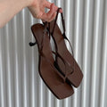2026 Summer Leather Stiletto Sandals with Comfort Sole