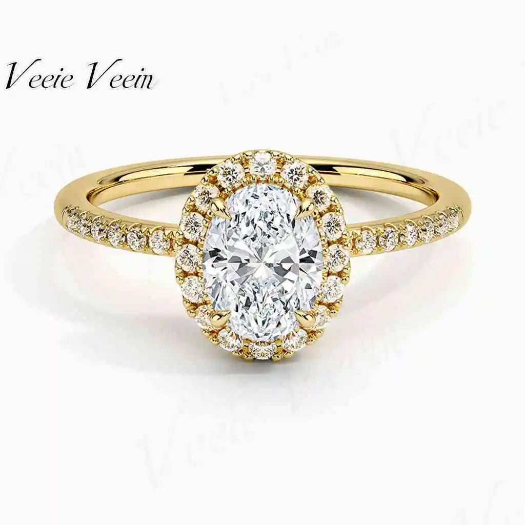 Veeie Veein Egg-Shaped S925 Gold Plated Ring