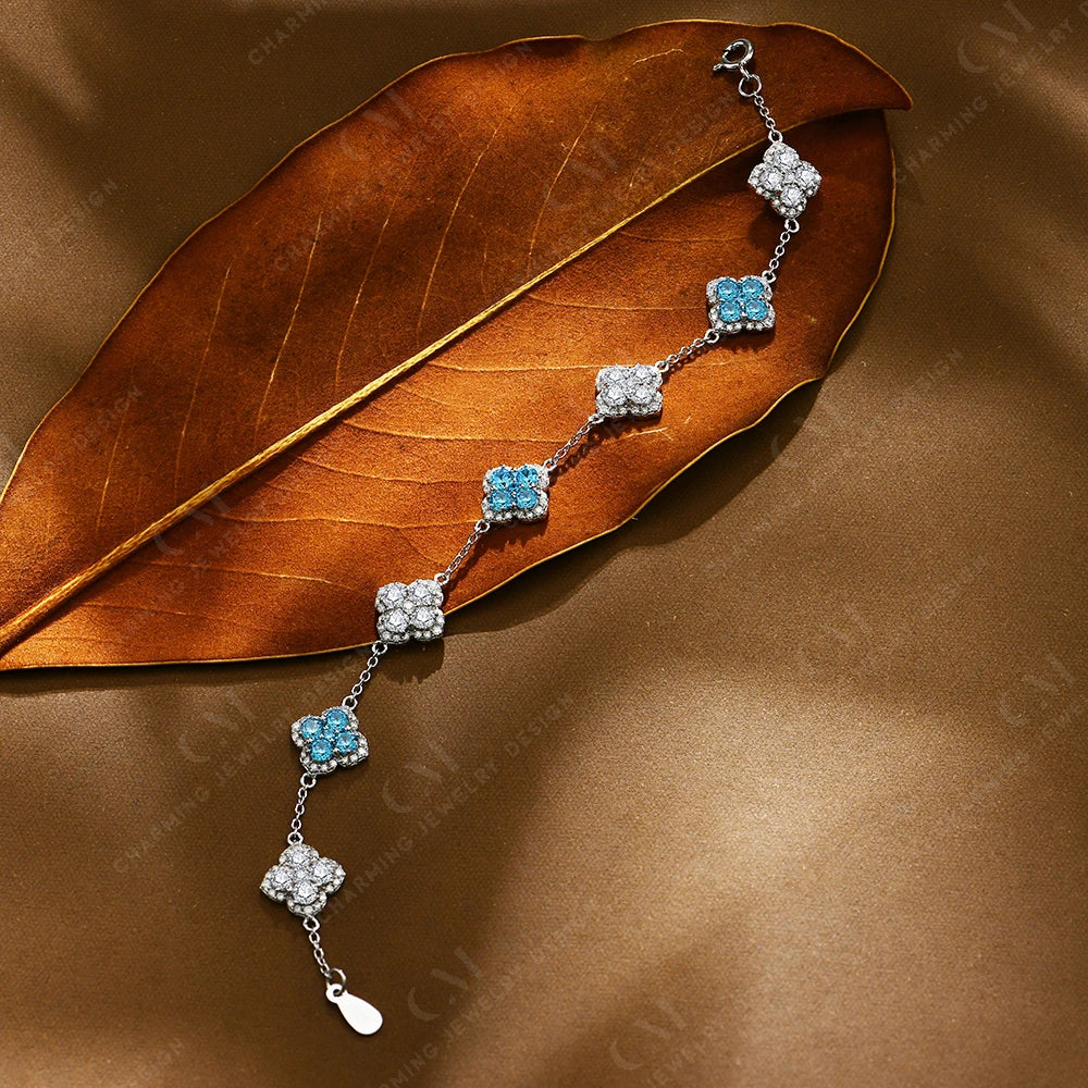 Sparkling S925 Moissanite Round Bracelet
