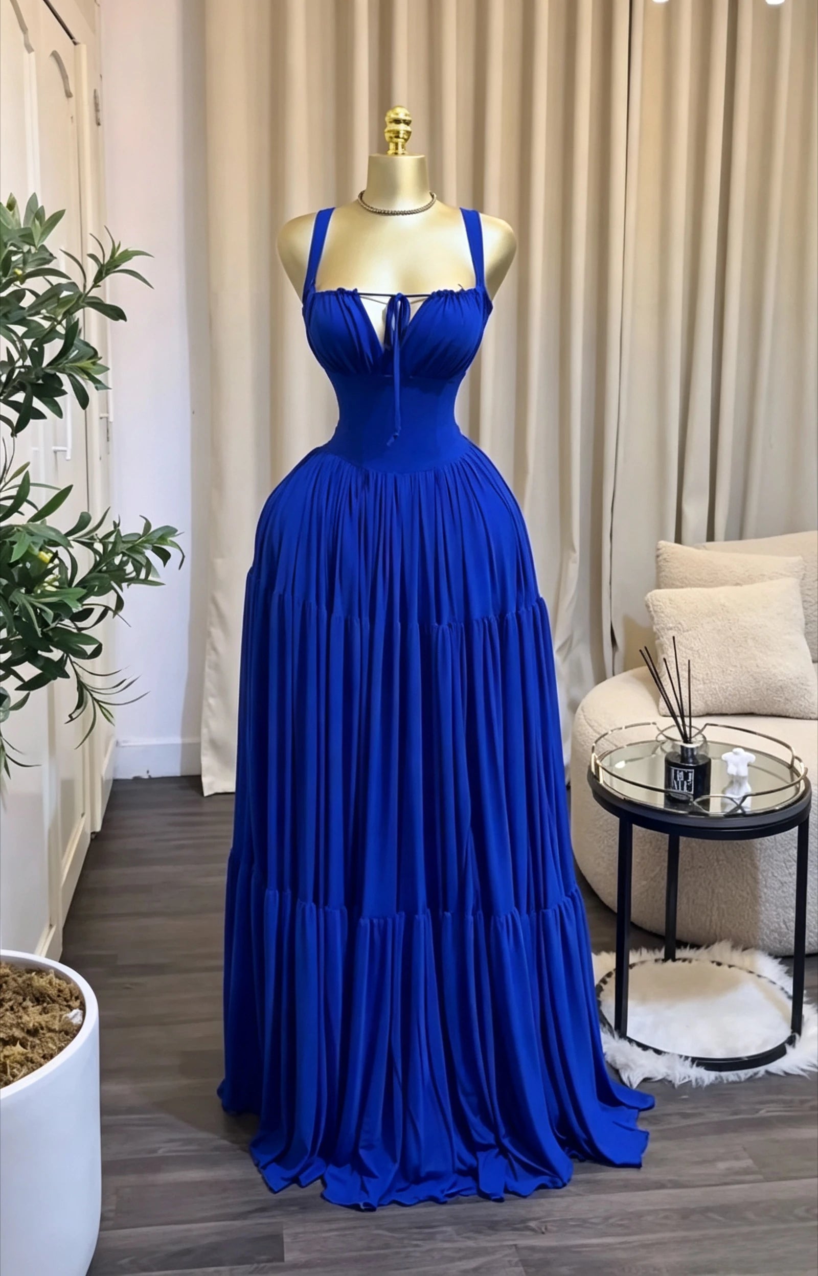 Sculpted Halter Maxi Dress