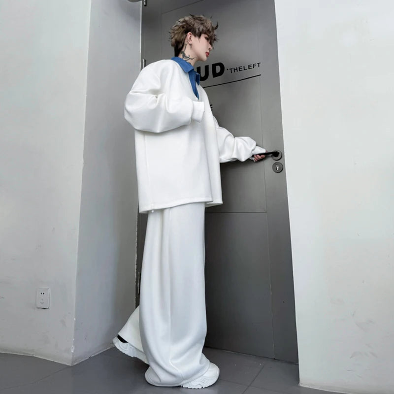 IEFB Contrast Color Fake Two-Piece Suit