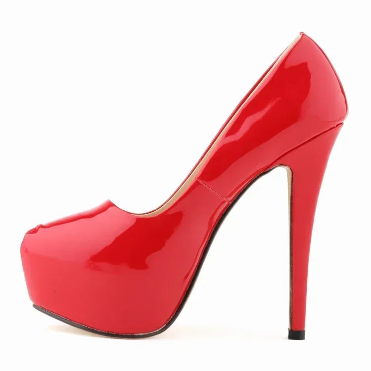 Women's 14cm Round Toe Platform Stilettos