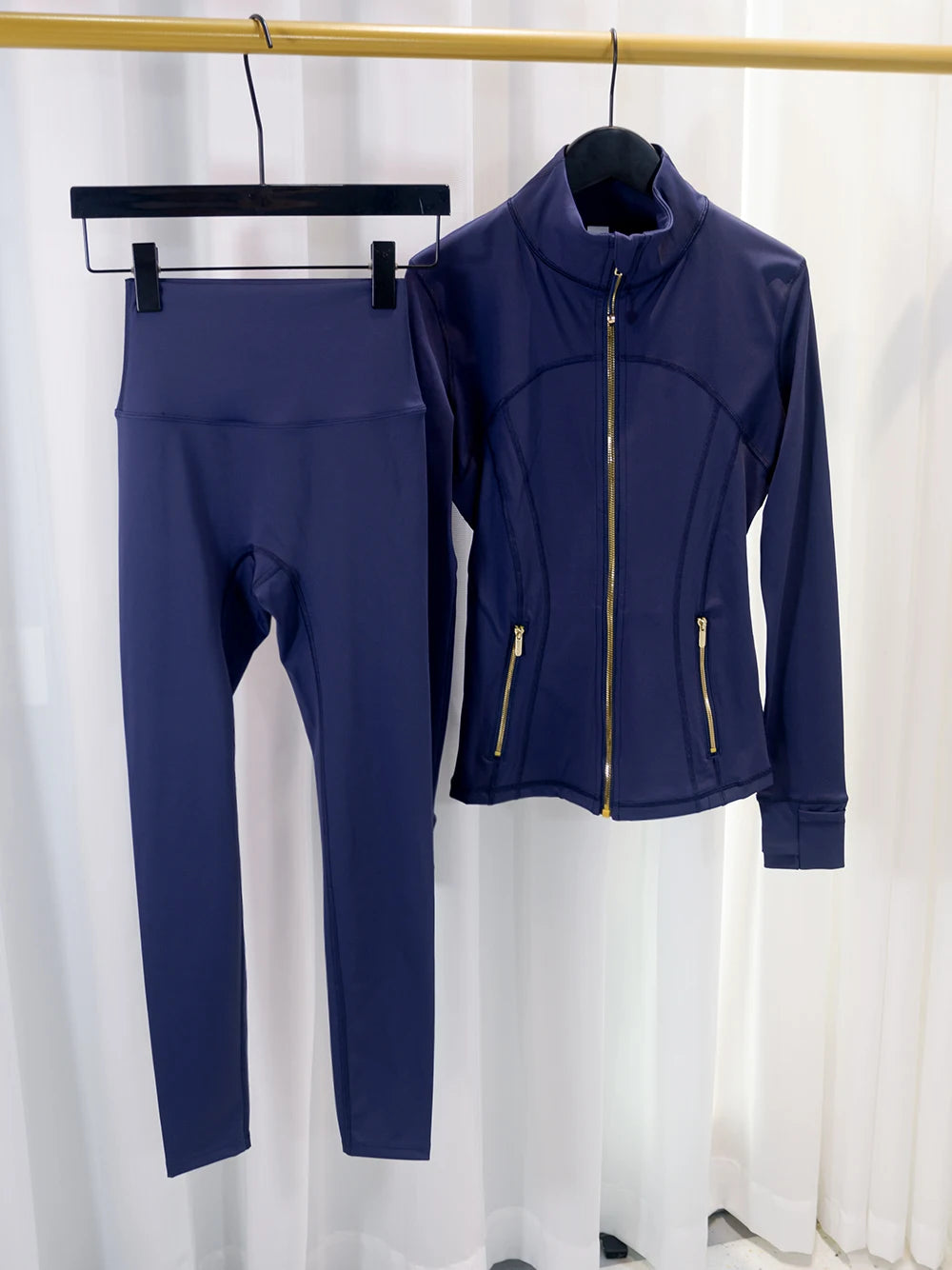 Gold Zipper Tracksuit & Yoga Set