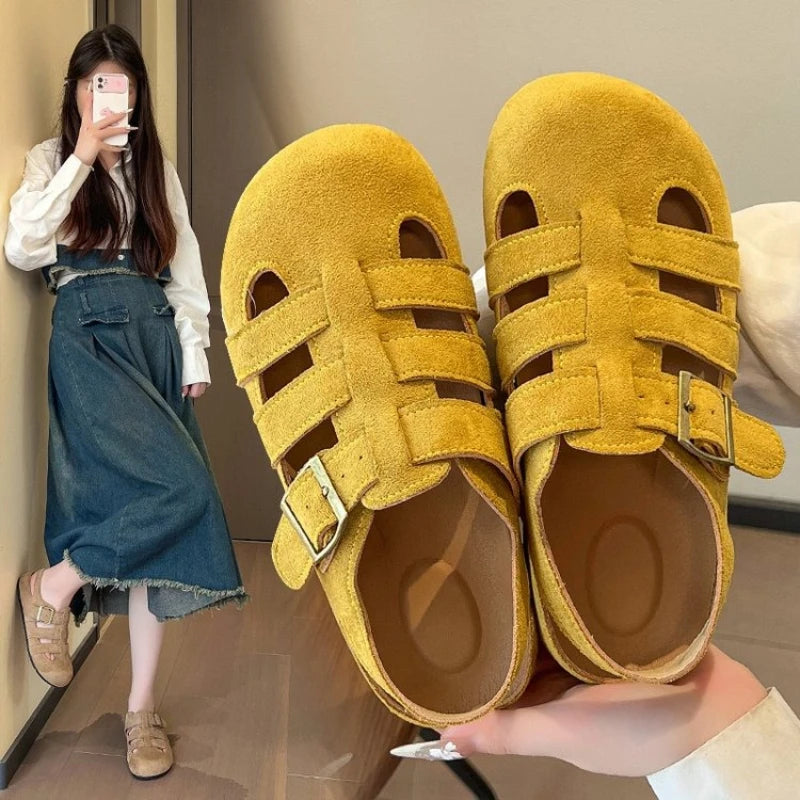 Retro Closed-Toe Roman Platform Sandals